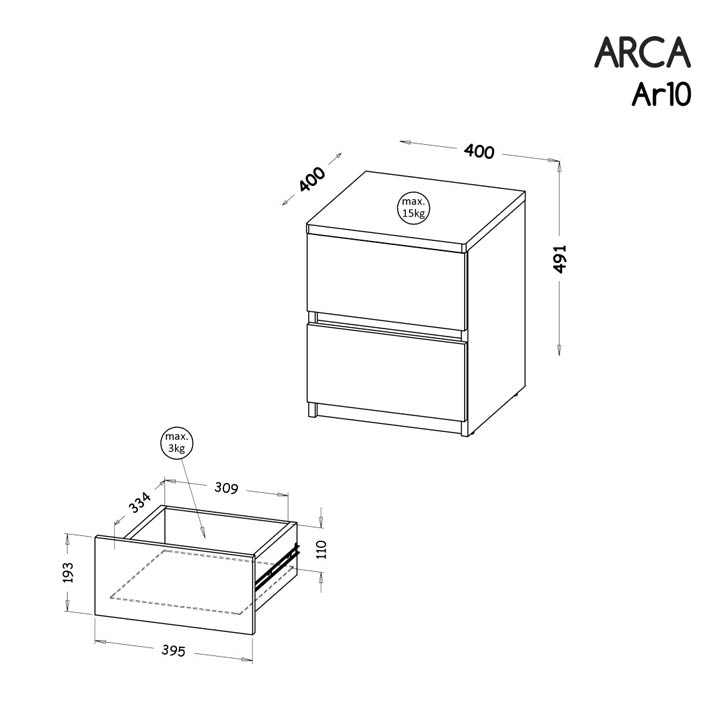 Arca "AR10" éjjeliszekrény - D
