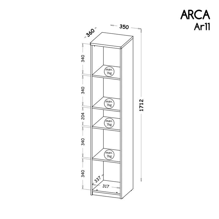 Arca "AR11"polcos szekrény - D