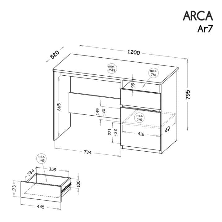 Arca "AR7" íróasztal - D