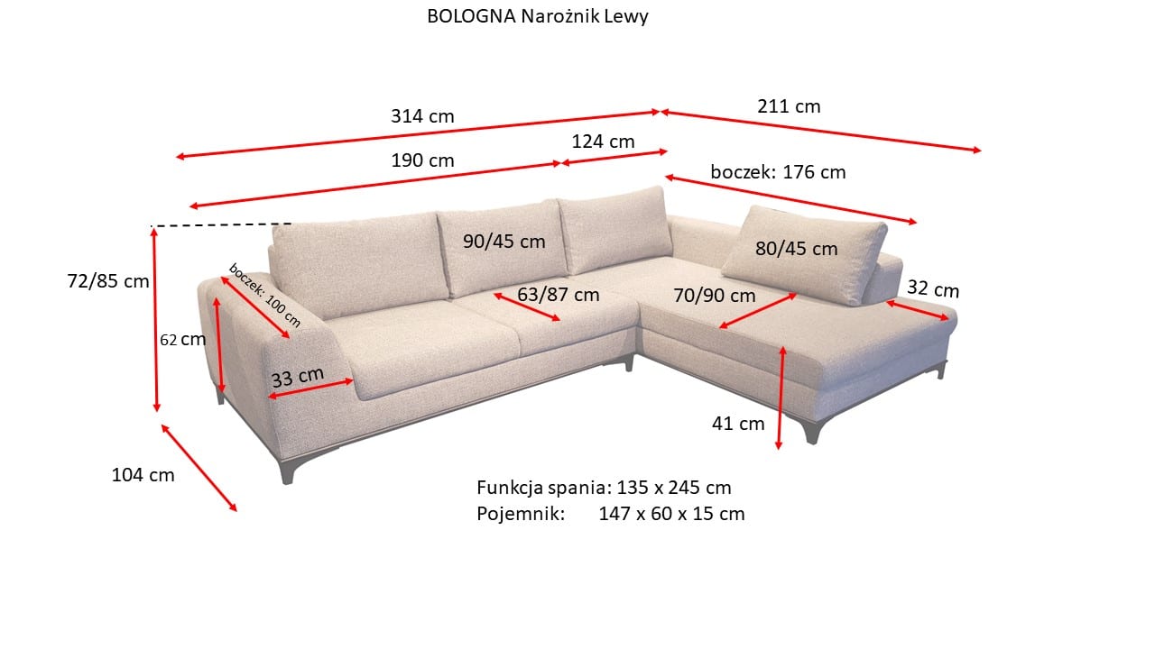 Bologna sarokkanapé - B