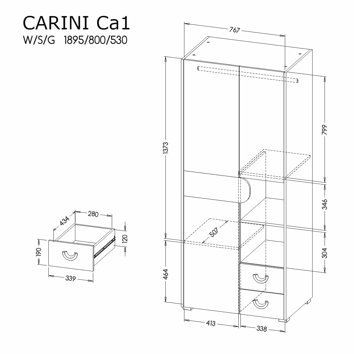 Carini "CA1" Szekrény - D