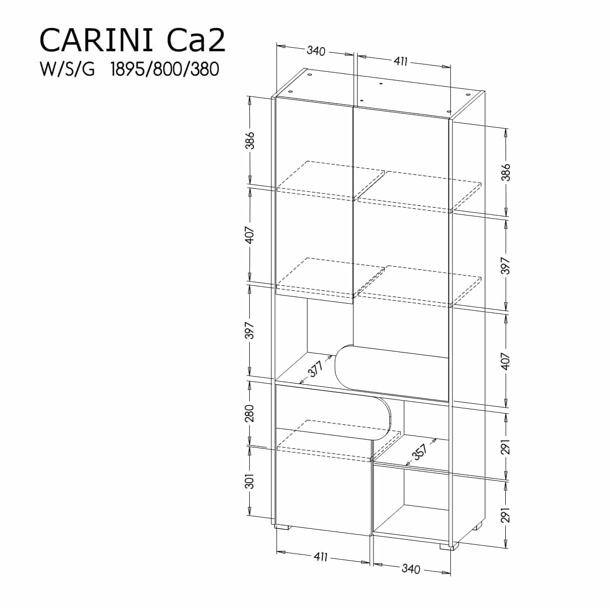 Carini "CA2" Szekrény - D