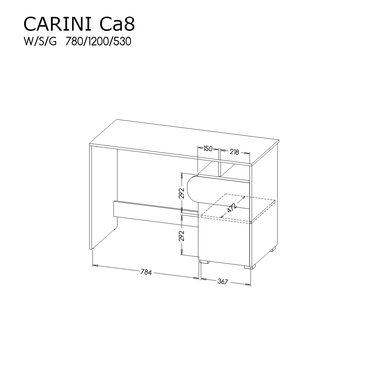 Carini "CA8" Íróasztal - D