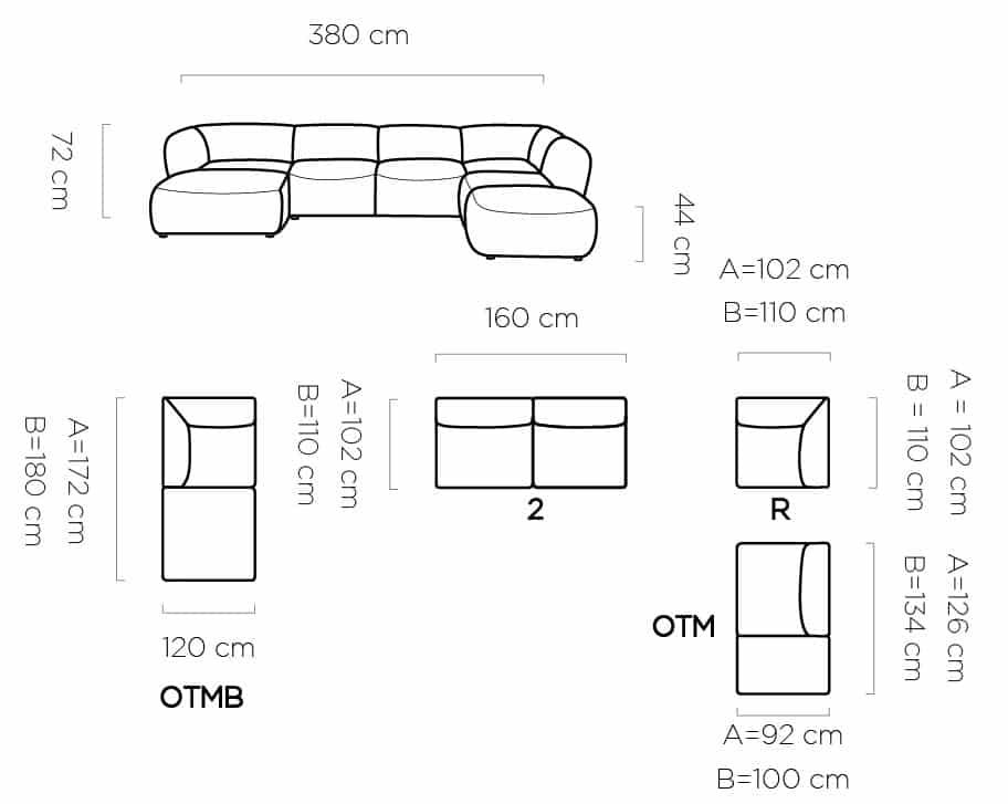 Catania XL U-form 70- W