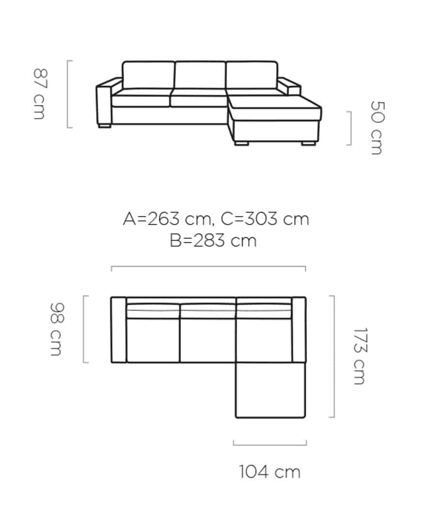 Fontana L 140 sarokkanapé - W