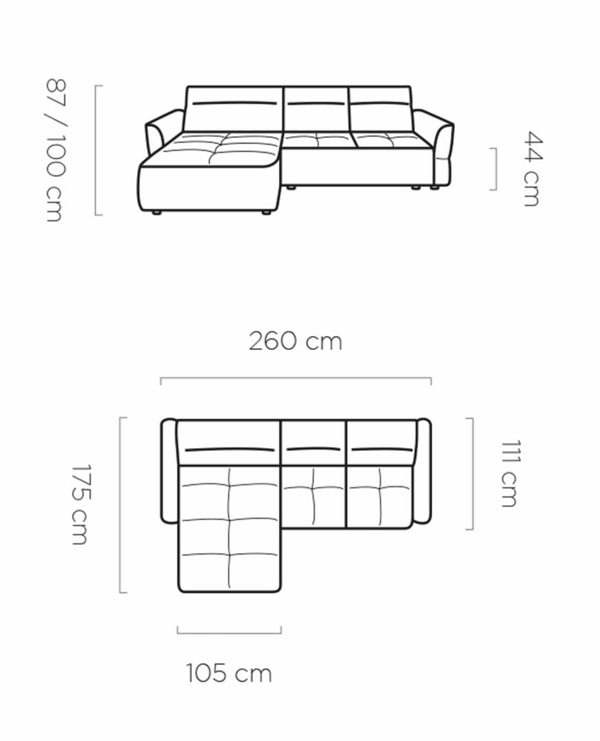 Geta Mini sarokkanapé - W