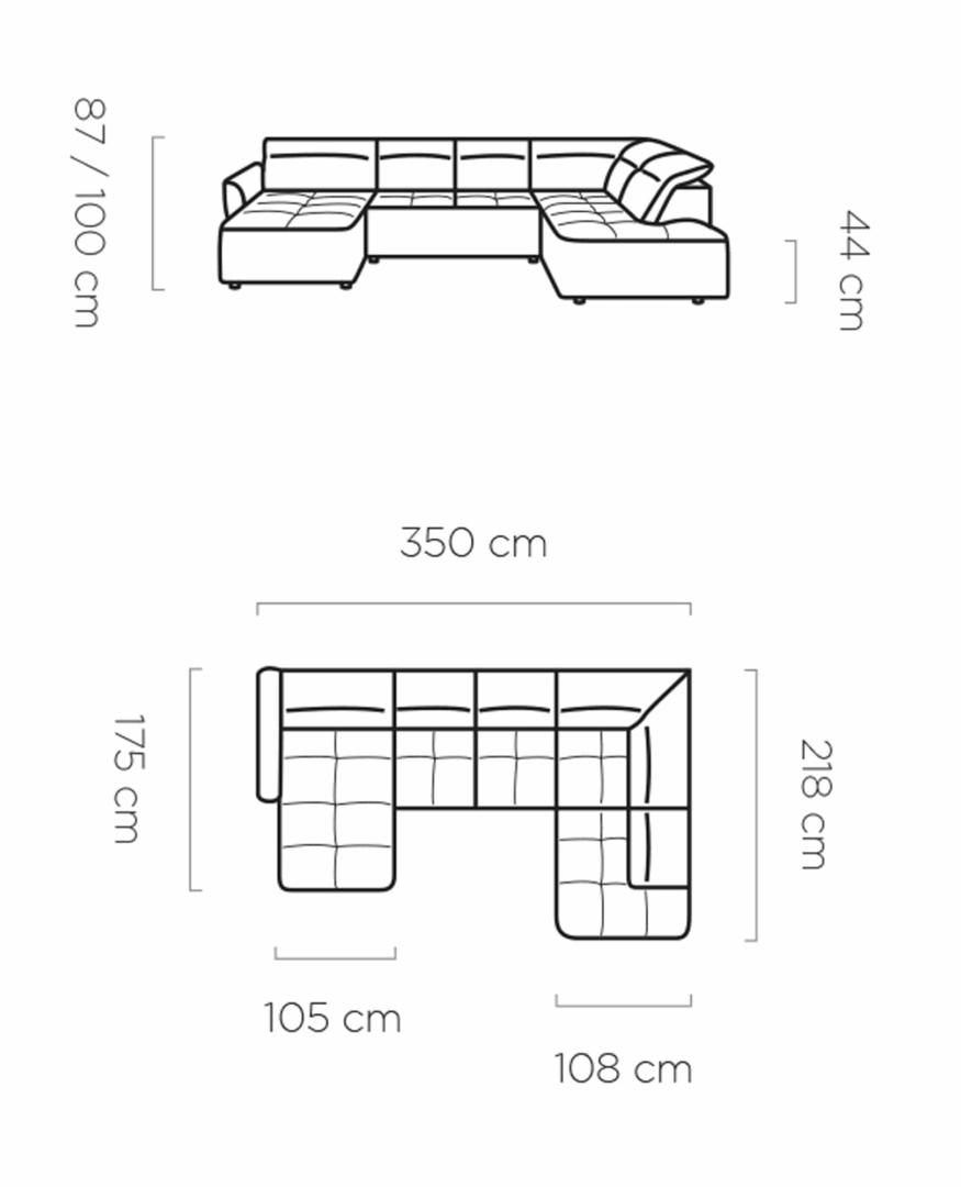 Geta XL sarokkanapé - W