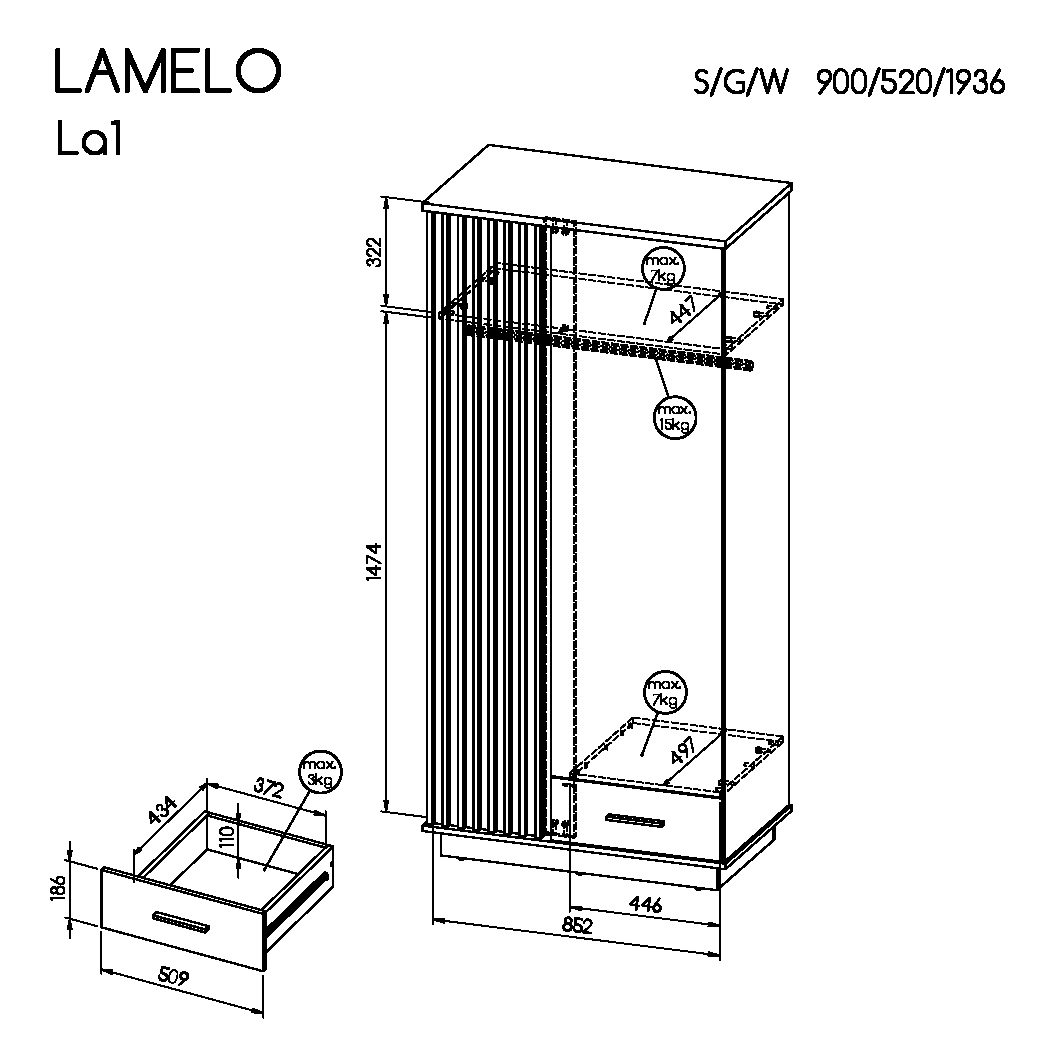 Lamelo "LA1" Szekrény - D