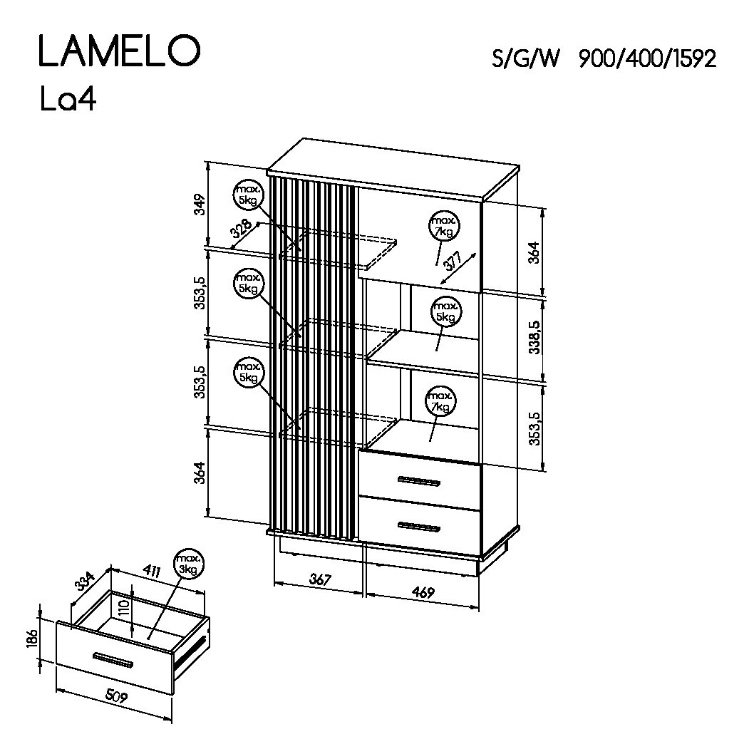 Lamelo "LA4" Szekrény - D