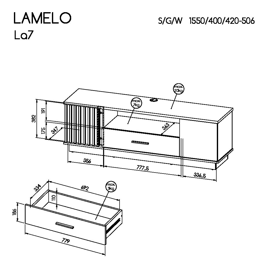 Lamelo "LA7" Tv állvány - D