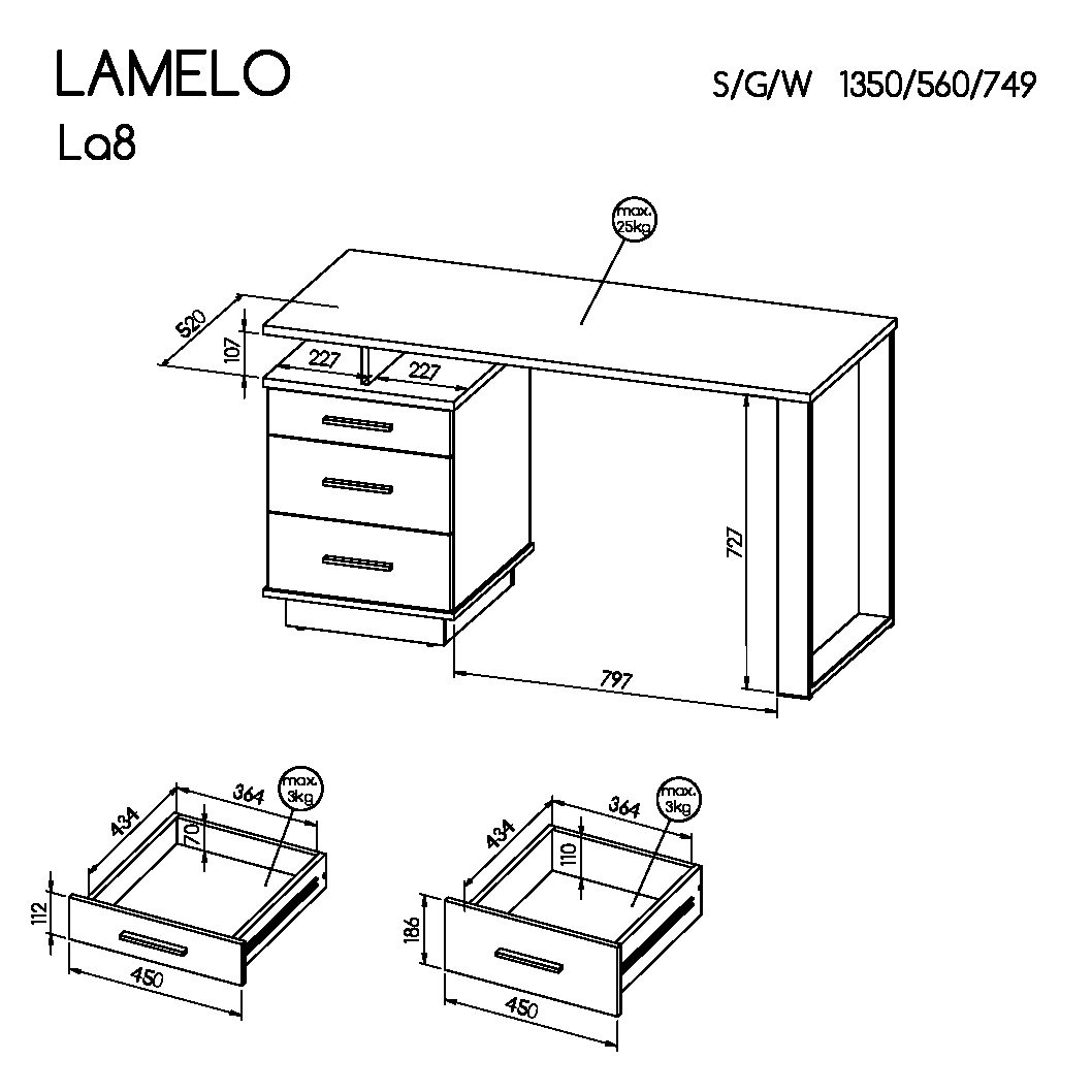 Lamelo "LA8" Íróasztal - D