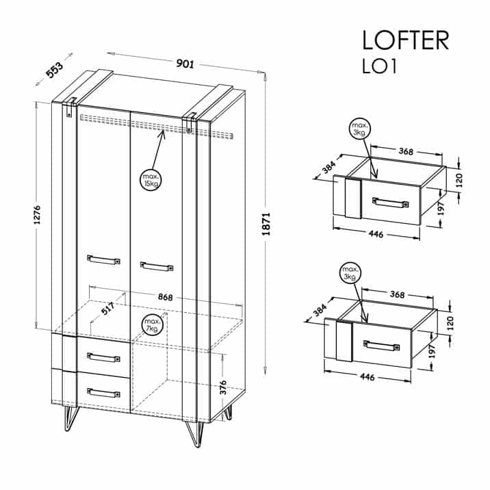 Lofter LO1 szekrény - D