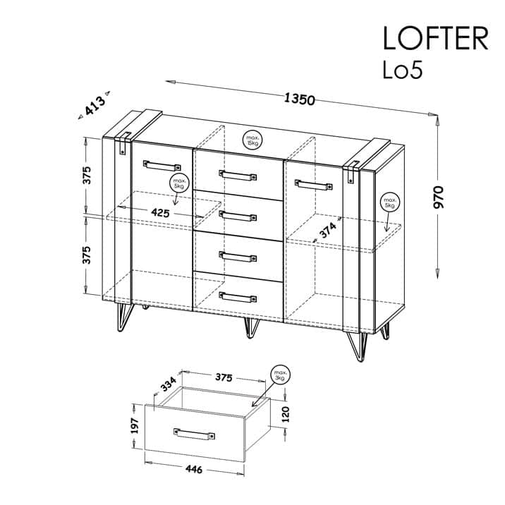 Lofter LO1 szekrény - D