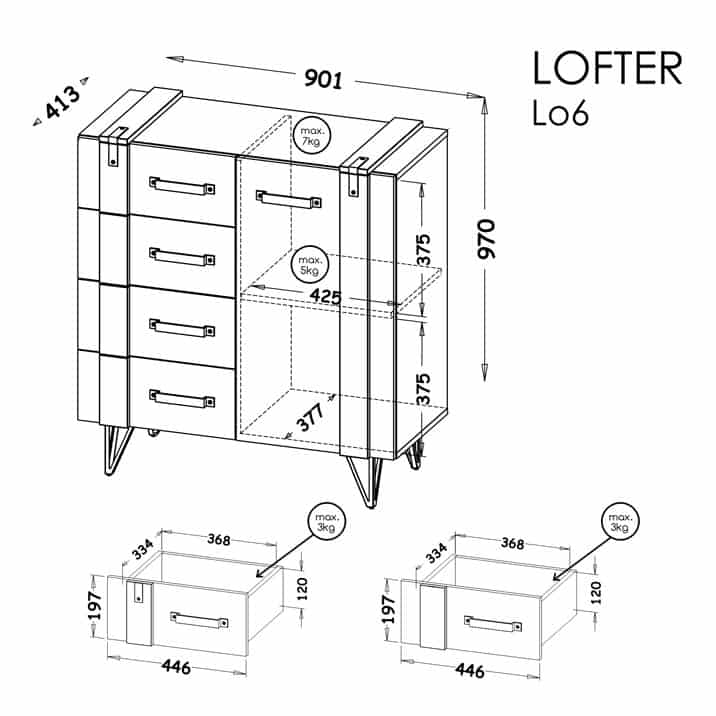 Lofter LO1 szekrény - D