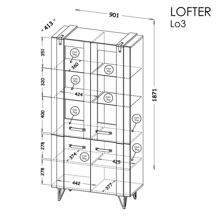 Lofter LO1 szekrény - D