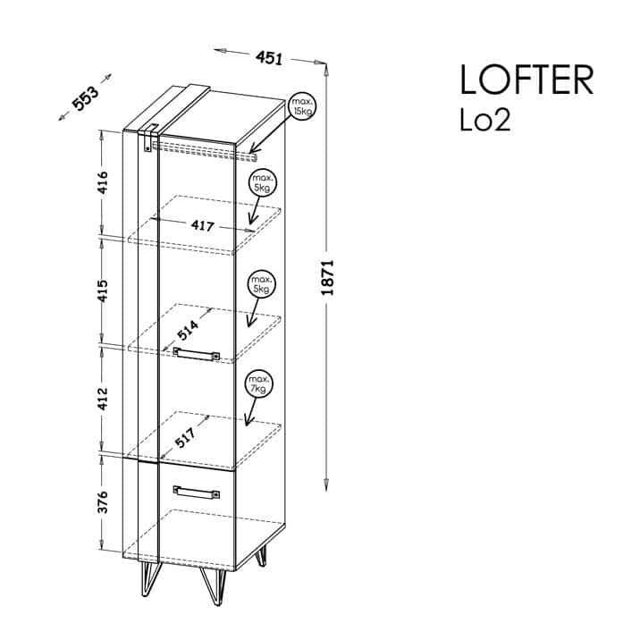 Lofter LO2 szekrény - D