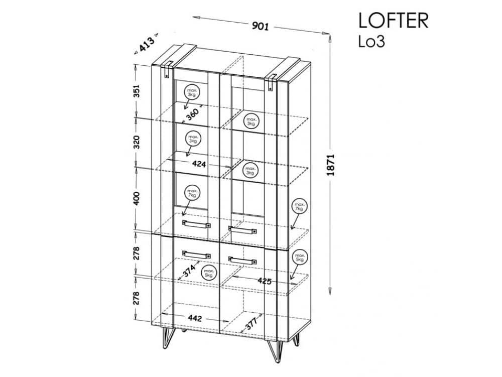 Lofter LO3 szekrény - D