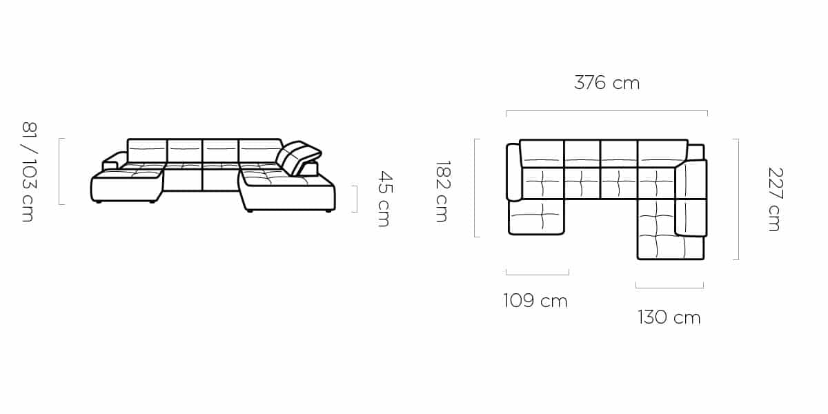 Messina XL U-form - W