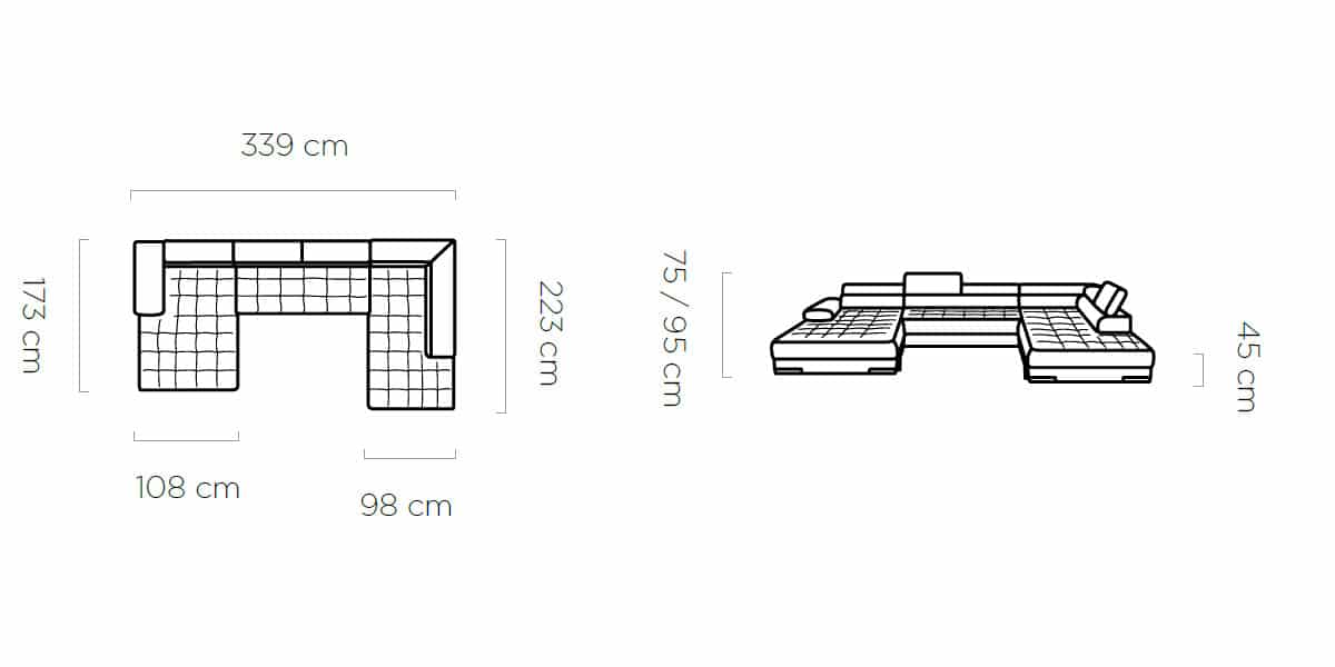 Ston XL U-form - W